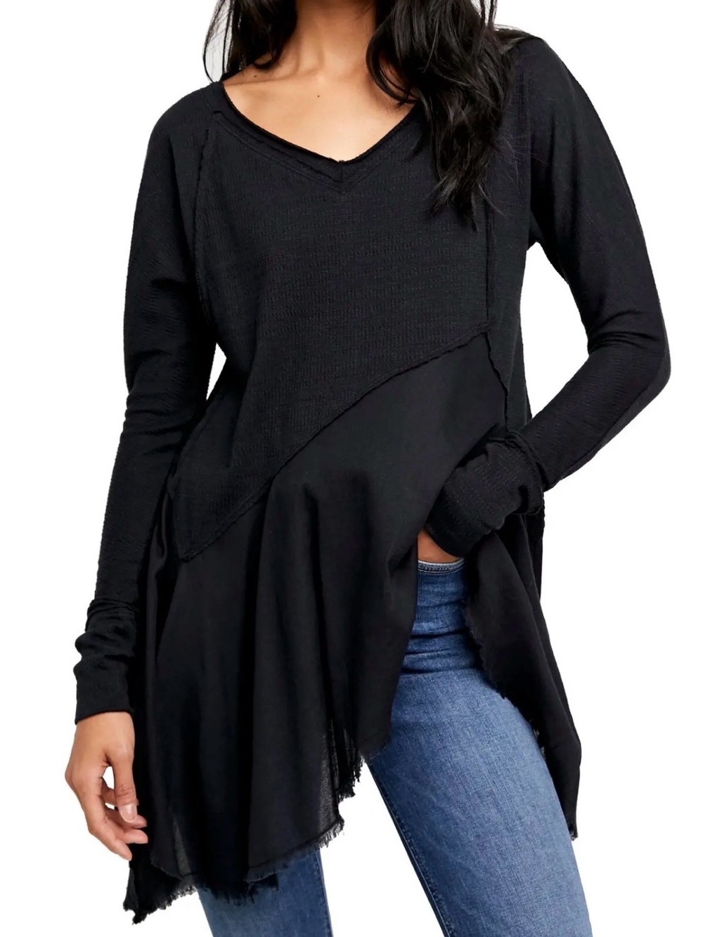 FREE PEOPLE Comin In Hot Oversized Tunic Black Size XL